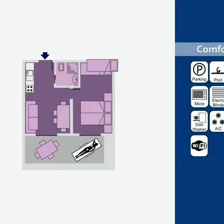 Colorful Flat With Shared Pool Lägenhet *